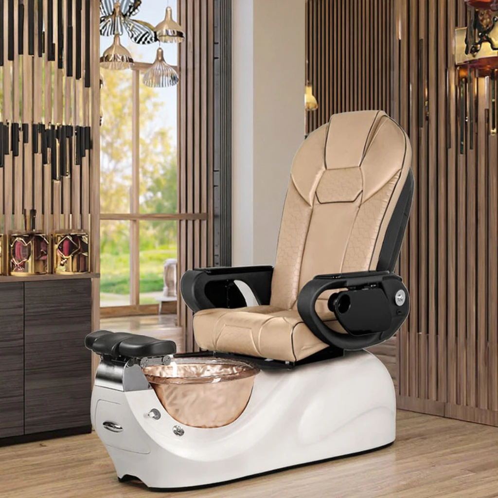 

Nail And Foot Therapy Chair With Adjustable Seat Glass Bowl Vibration Massage Spa-Style Foot Repair For Nail Salon
