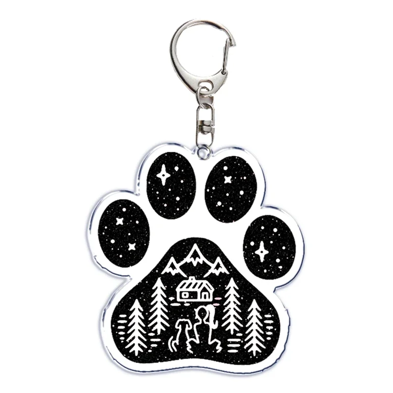 Cute Frenchies Dog Acrylic Keychain for Women Man Accessories Bag Pendant Pug Dog Bulldog Key Chain Ring Keychains Jewelry