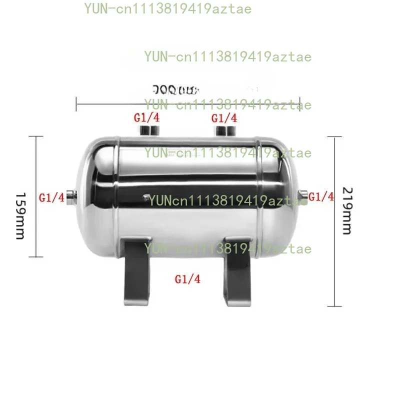 Air Compressor Pressure Box Buffer Tank, G1/4 Interface, 5L 304 Stainless Steel Air Tank
