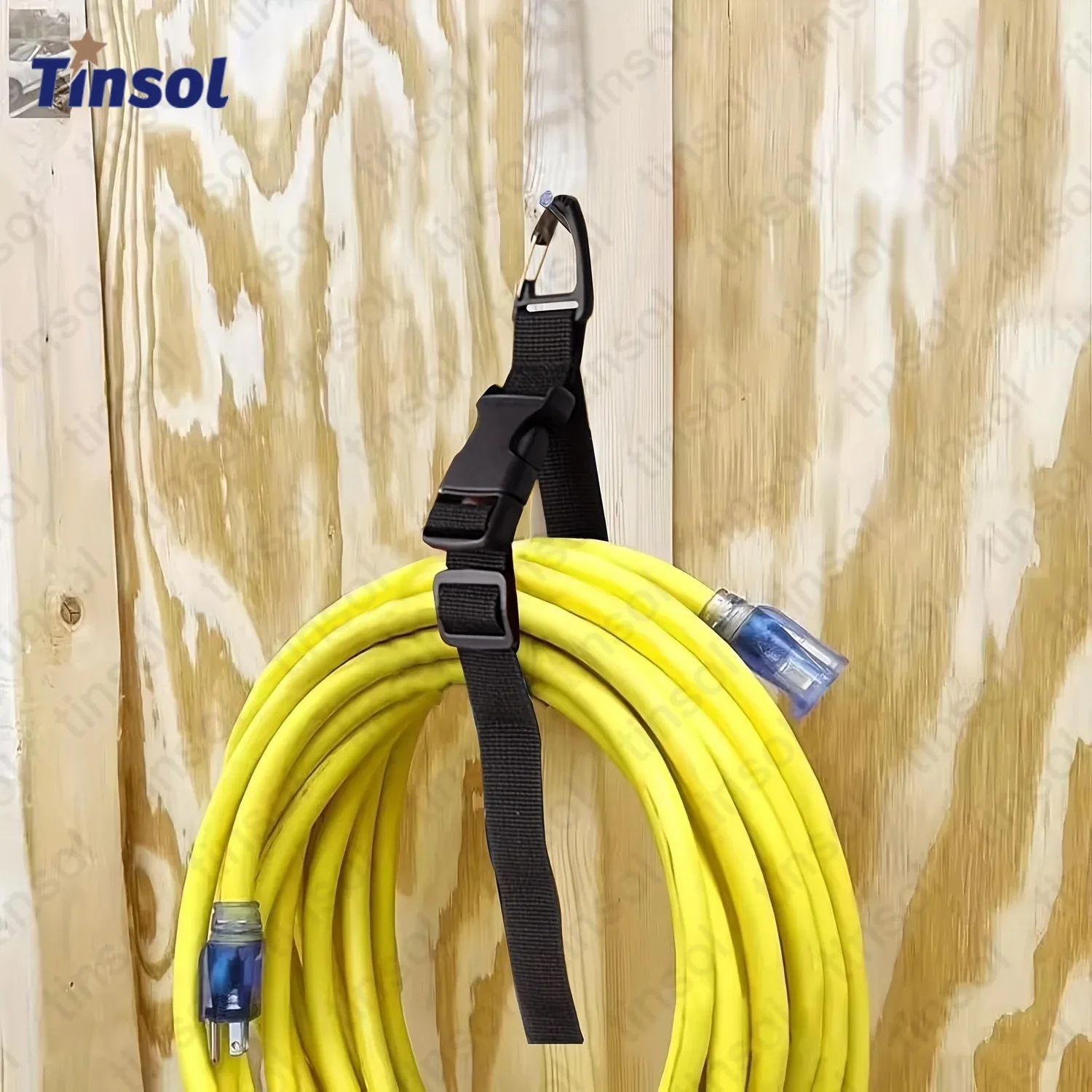 TINSOL 45cm Adjustable Extension Cord Organizer Heavy-Duty 3-Axis Buckle Storage Strap for Workshop Garage Home Cable Management