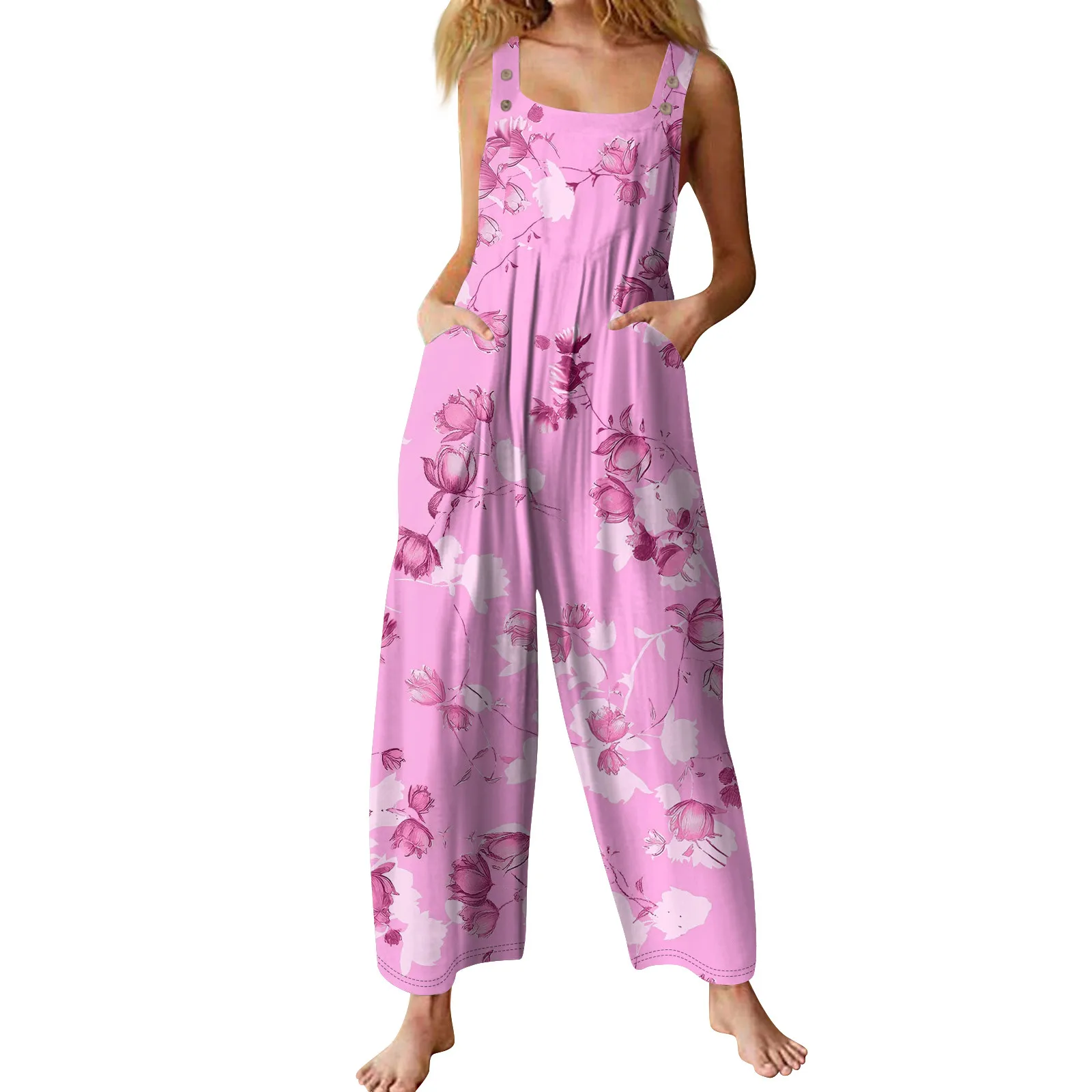 

Women's Casual Jumpsuit Sleeveless Popular Floral Print Jumpsuit Jumpsuits for Women Casual Women Jump Suit Womens Jumpsuit Summ