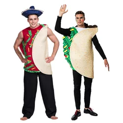 Adult Funny Mexico Taco Costume Men's Halloween Burrito Food Cosplay Outfits Carnival Easter Purim Fancy Dress