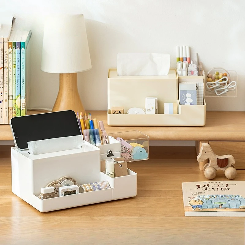 

Квадратный пластиковый настольный держатель для ручек большой емкости с ящиками, многофункциональный и стильный ящик для хранения