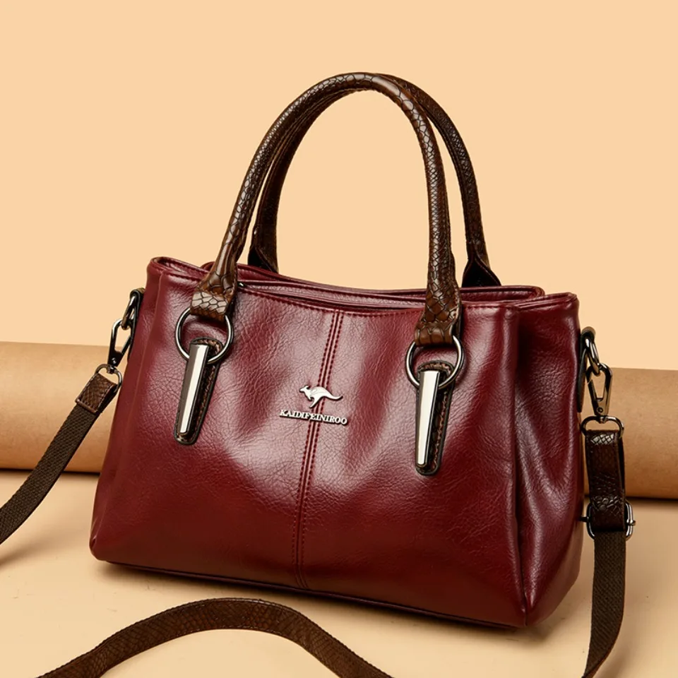 3-Layer Large Capacity High Quality  Women's Handbag Luxury Female Tote Bag High Quality Soft Leather Messenger Bolsos Wallet