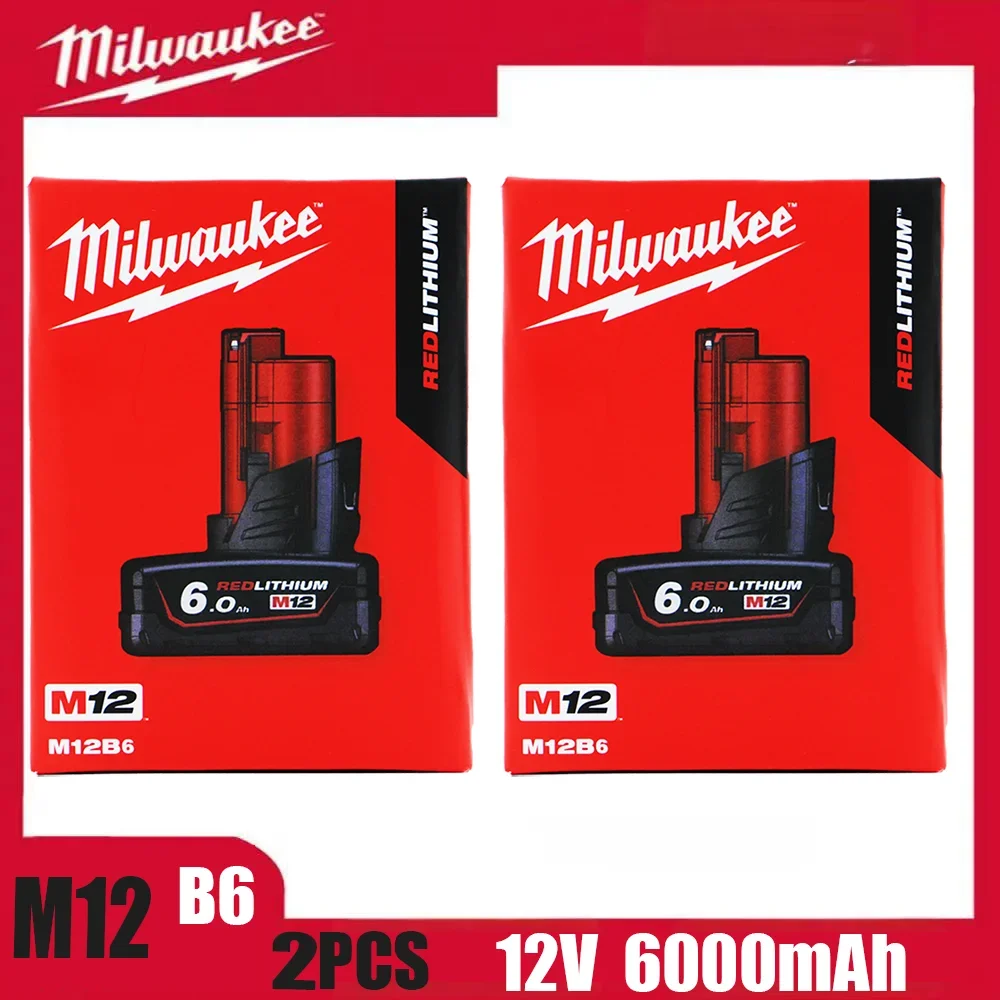 Baterie Milwaukee M12 12V originální lithiová baterie 5000mAh/6000mAh M1248-11-2401 48-11-242 M12B6 pro elektrické nářadí - náhled 4