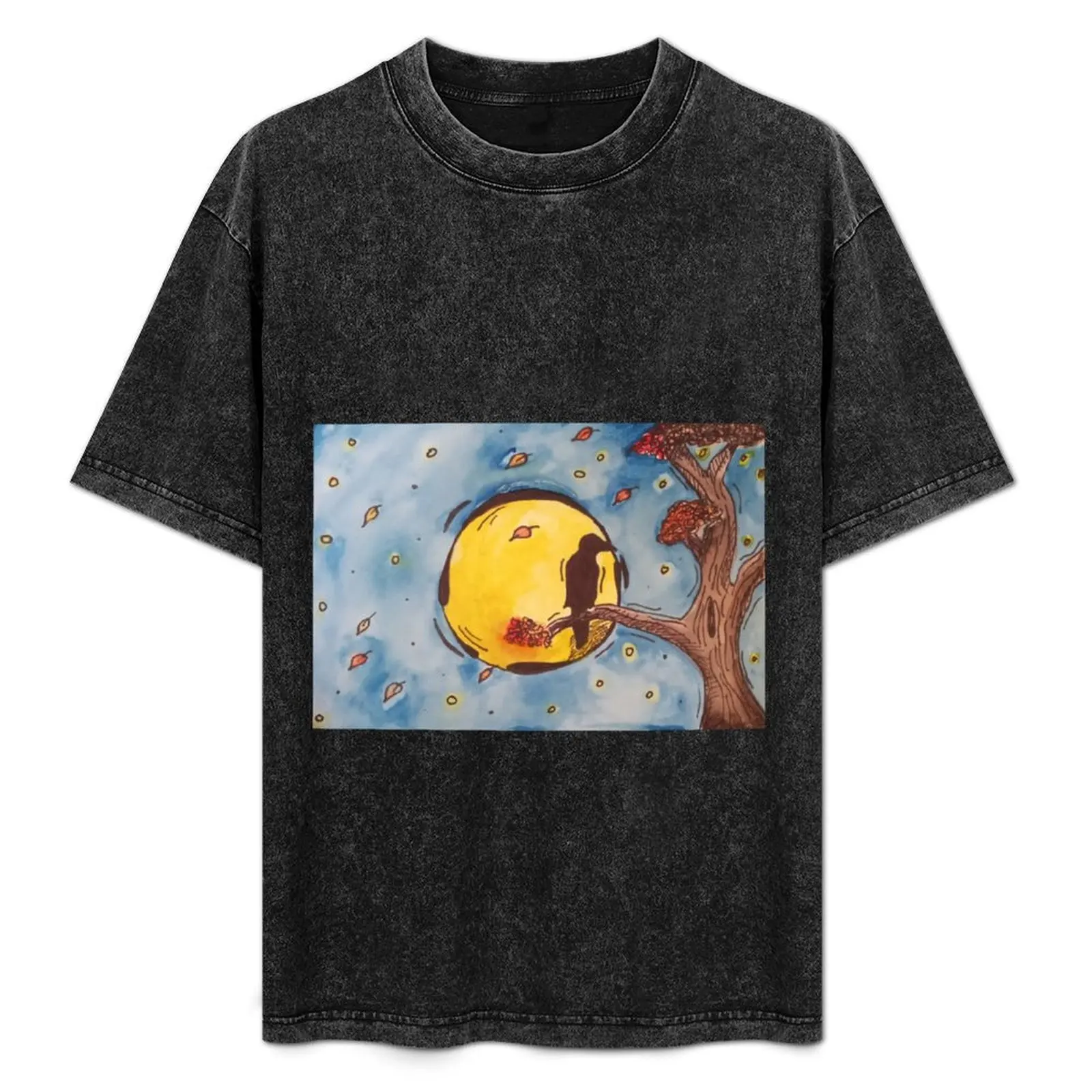 

Watercolor Crow In Autumn T-Shirt shirts graphic animal prinfor boys shirts graphic tee designer t shirt men