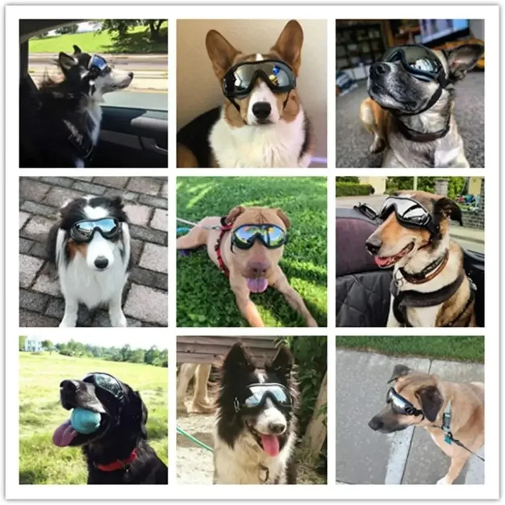 Pet Adjustable Dog Goggles Sunglasses Anti-UV Sun Glasses Eye Wear Protection Black Widely Used Dog Sunglasses Pet Dog Supplies