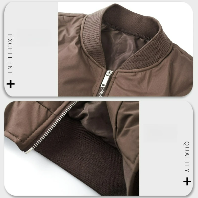 الفاخرة الرجال أسفل سترة الراحة الأعمال عارضة سميكة الدافئة سترة معطف البيسبول طوق سليم صالح خفيفة الوزن الشتاء مبطن السترات