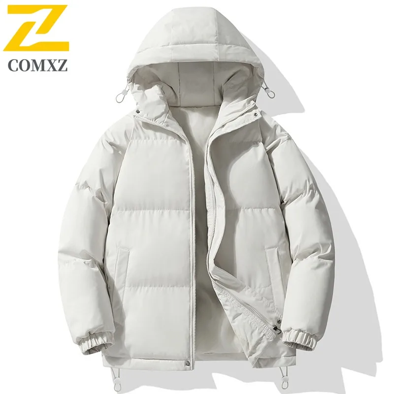 

COMXZ Мужское пальто Parker с капюшоном, однотонное, для катания на лыжах, для путешествий, легкие куртки, ветрозащитные, морозостойкие, повседневная уличная одежда
