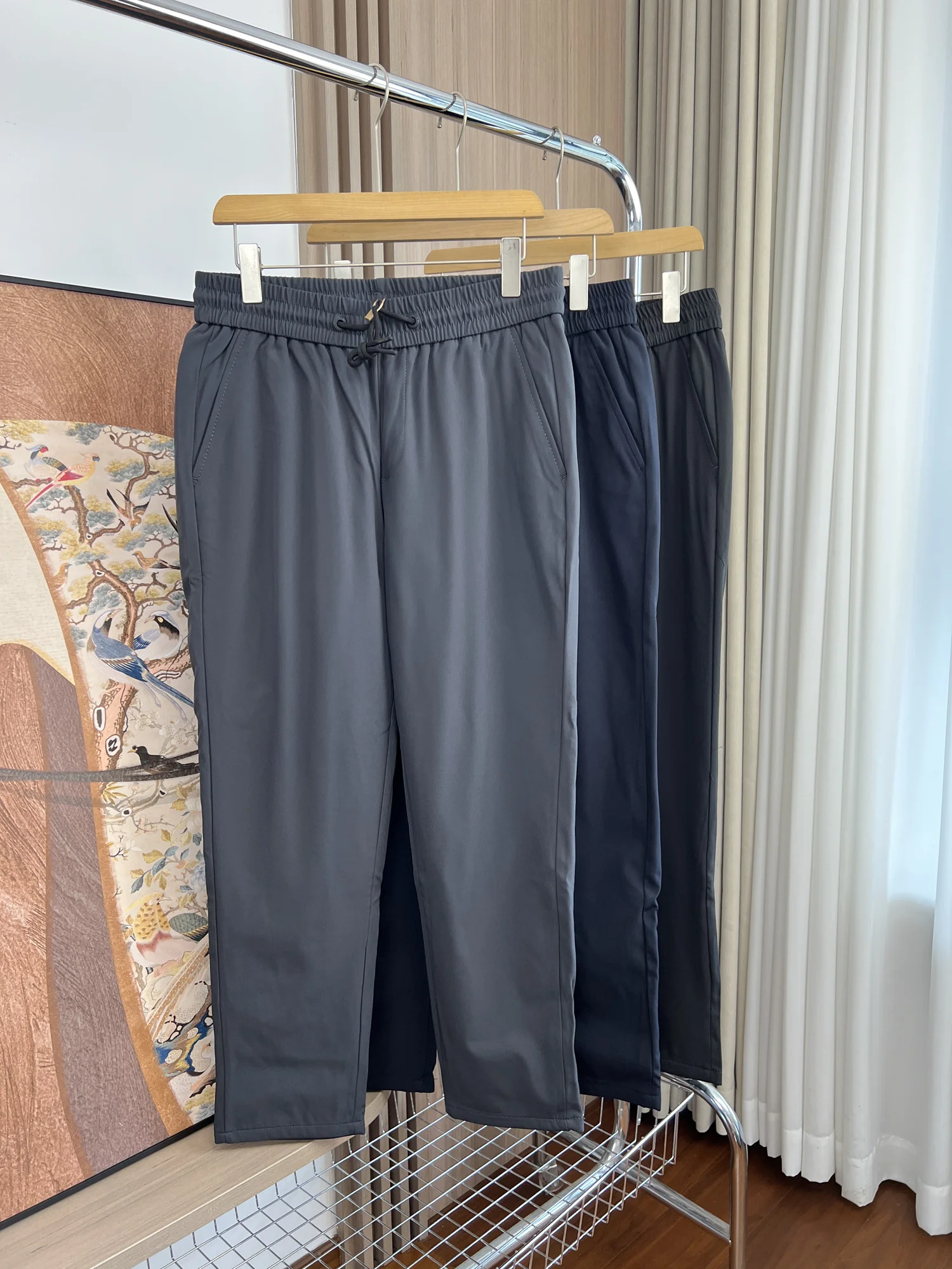 

aphene Self-Heating Men's down Pants Thi Warm Winter Busin Casual Straight Leg Pants Comfortable All-Match Outerwear