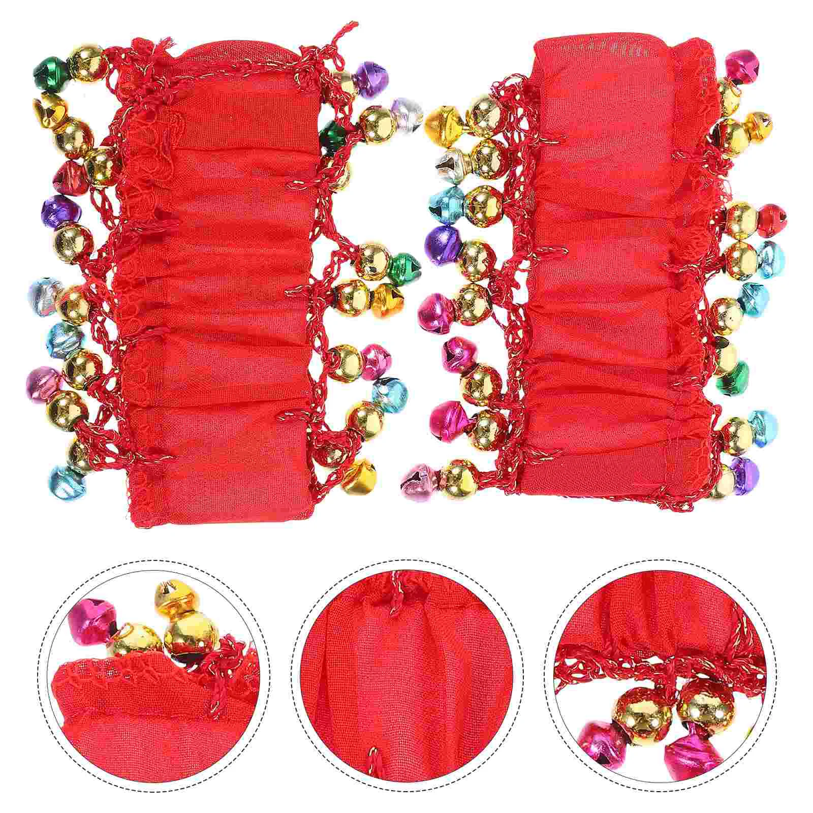 

1 Pair Belly Dancing Bracelets Dance Cuff Band Belly Dancing Wrist Band with Bell Dancing Supplies Wrist Cuff