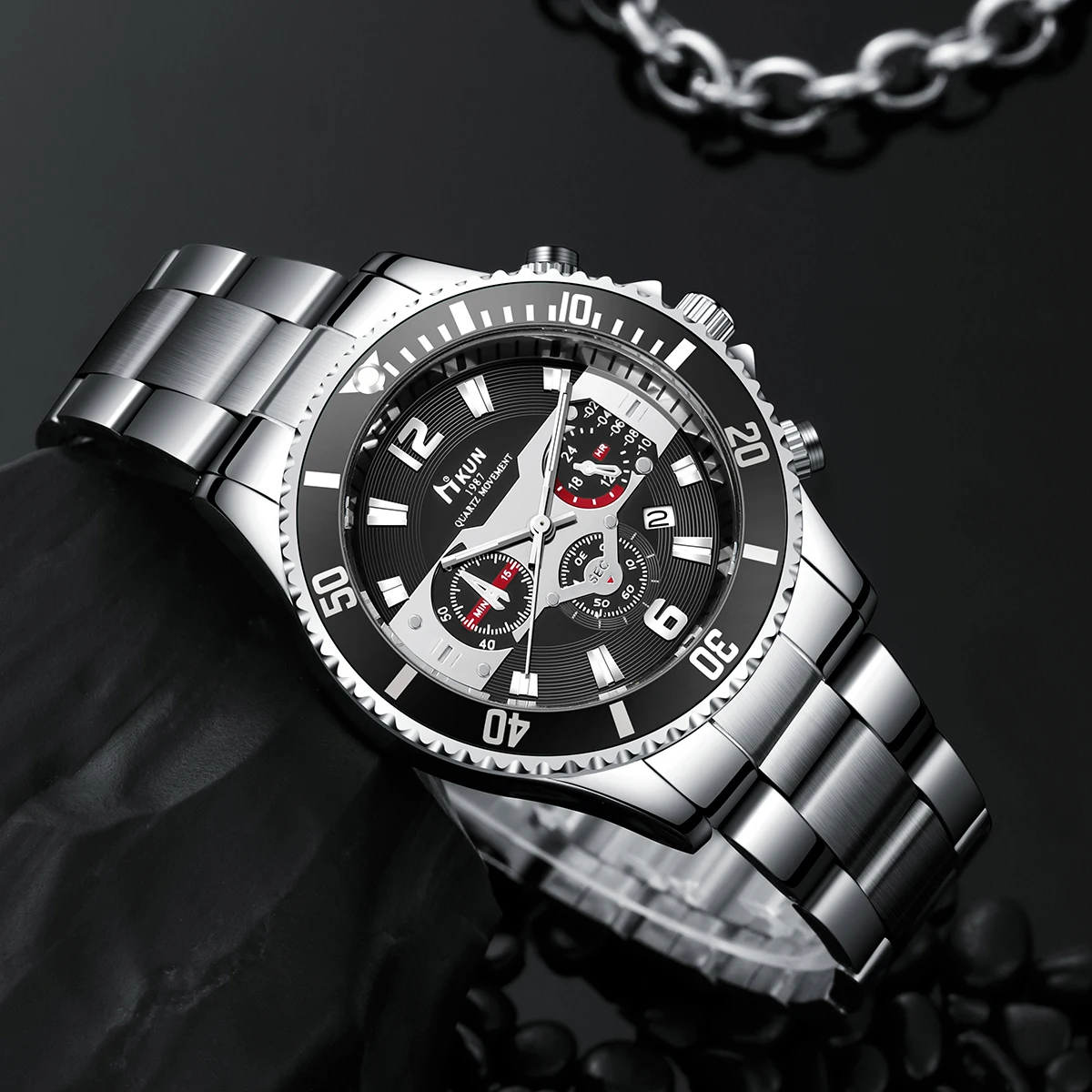 Fashion Watch Casual Clock Business Men Quartz Watch Calendar Green Water Sport Men Quartz Wristwatch
