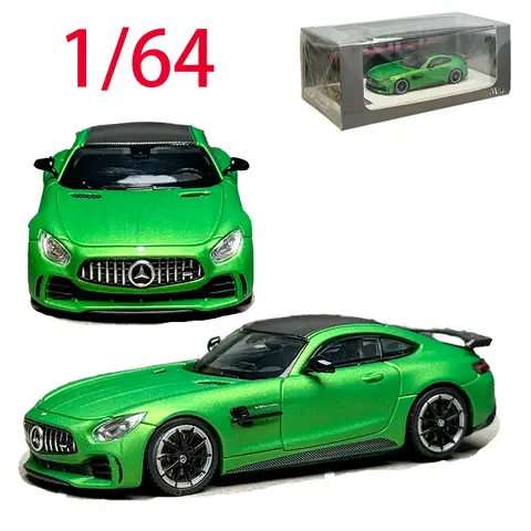 MJ Diecast 1/64 escala Mercedes coche en miniatura de aleación Mercedes AMG GT 1 C190 GTR 2017 vehículos de juego juguetes para niños caja Original