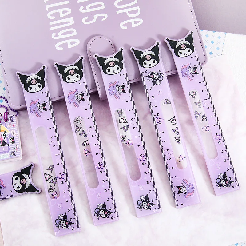 20pcs/lot Sanrio Kitty Acrylic Ruler Creative Drawing Tool Bookmark Promotional Stationery Gift School Supplies