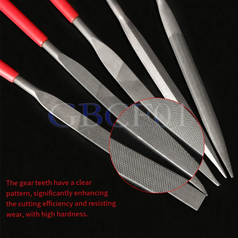 Assorted Set of Filing and Grinding Tools, Including Small Files and Chisels, Suitable for Woodworking 3/4/5x140/160/180mm