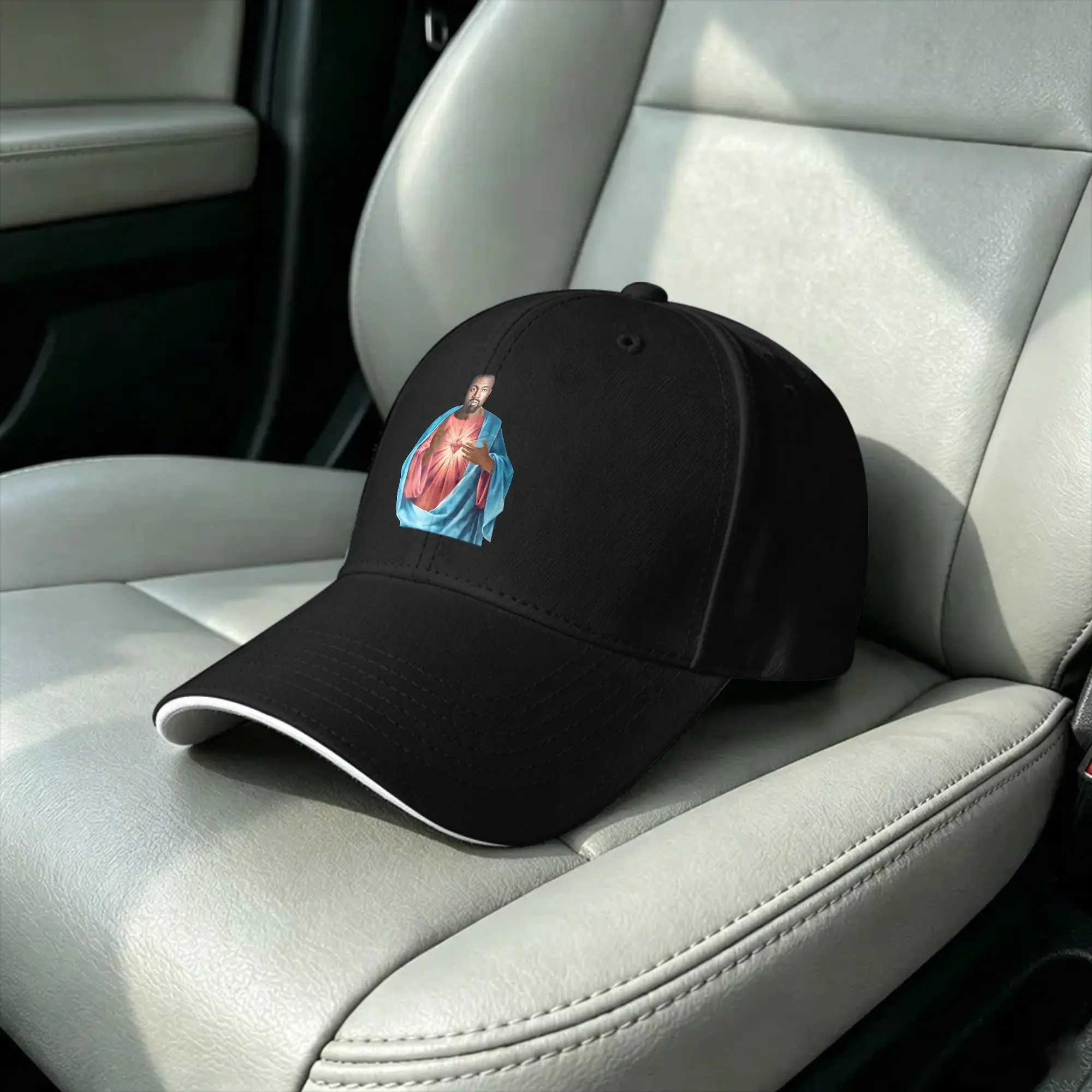 Summer Funny Kanye West Meme Baseball Cap Satirical Religious Parody Art Outdoor Sport  Couple Women Adjustable Baseball Caps