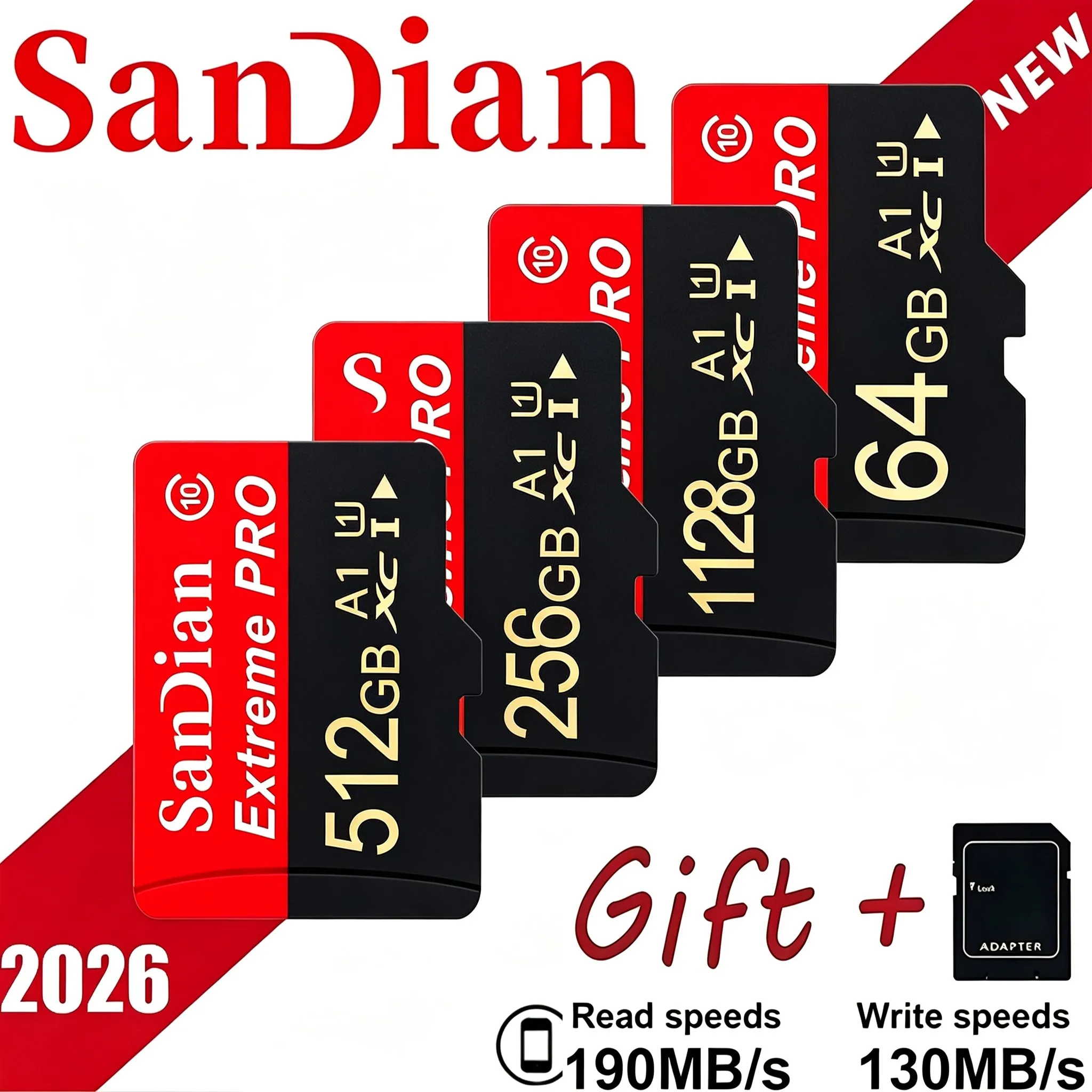 Reliable Memory Card TF Cards SD Cards Micro TF SD Card 32GB 64GB 512GB A1 Performance HD for PC Nintendo Switch Driving