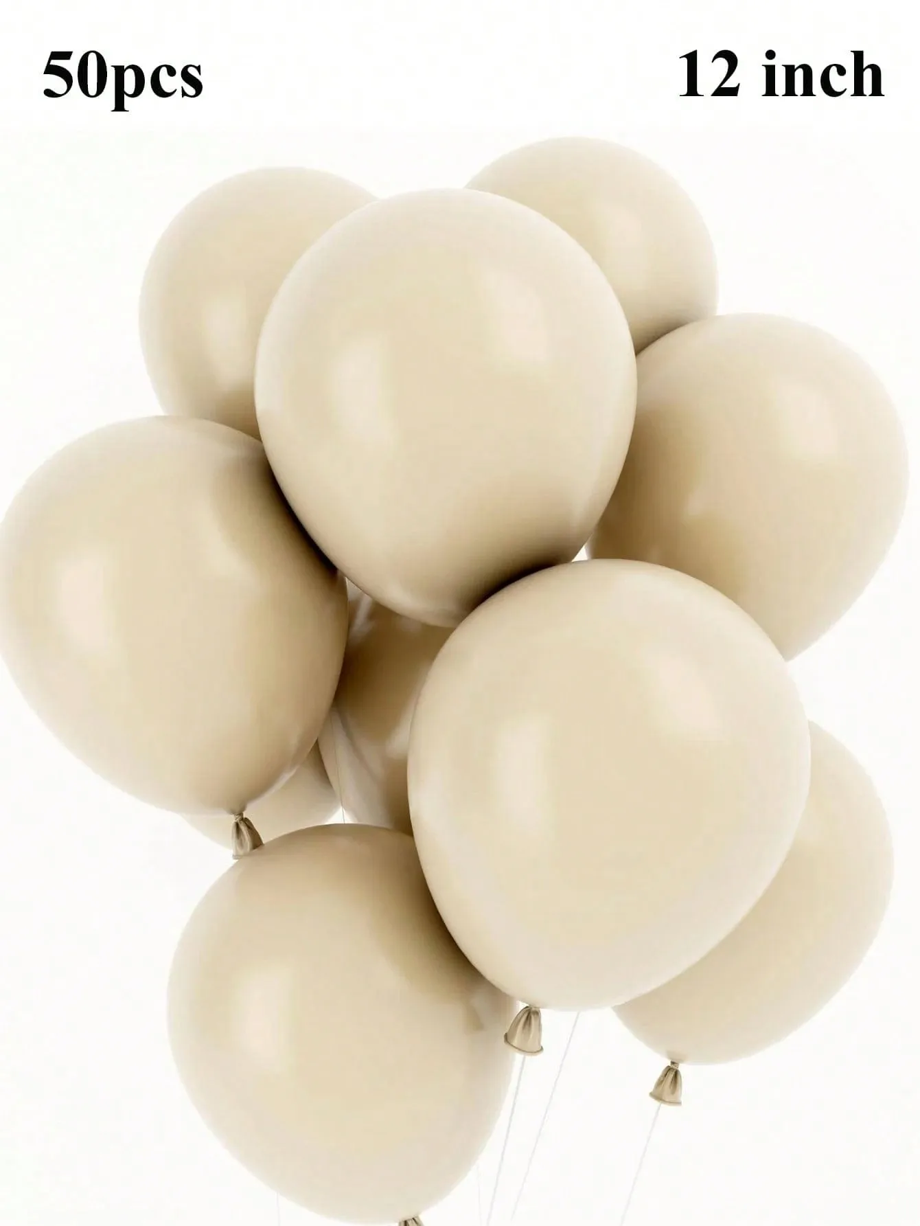 50pcs -12inch Sand White Latex Wreath Balloon Set Suitable for Wedding, Birthday, Graduation Ceremony, Singles Party Decoration