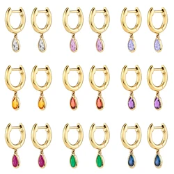 TIANDE Gold Color Water Drop Earrings for Women Exquisite Zircon Piercing Pendant Dangle Earring 2023 Fashion Jewelry Wholesale