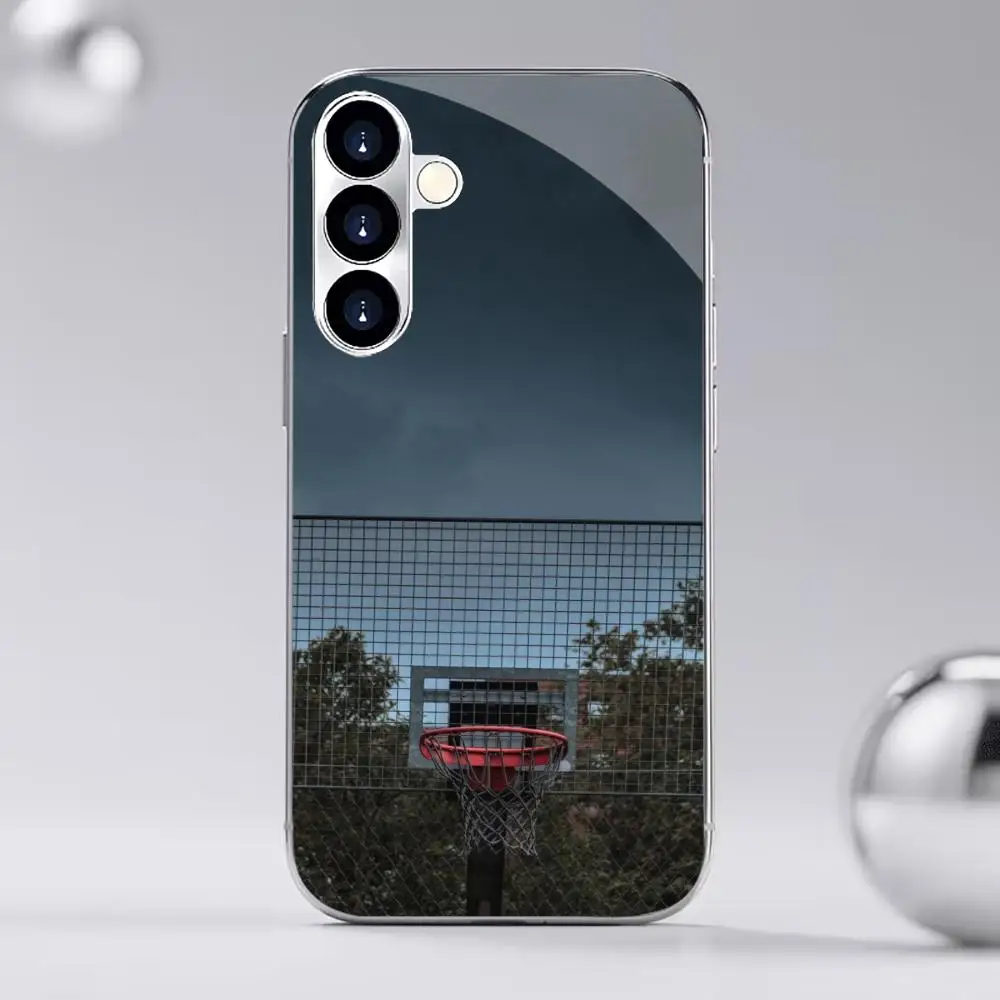 Basketball PhoneCase Simplicity High-end Electroplating Glass PhoneCase for Samsung Galaxy S26 S25 S24 S23 S22 S21 FE,Ultra,Plus