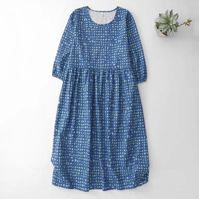 

Long Dress Women Dresses Casual Loose Vestidos Y2k Streetwear Round Neck Puff Sleeve Elegant Splice Party Night Work 2026 Spring