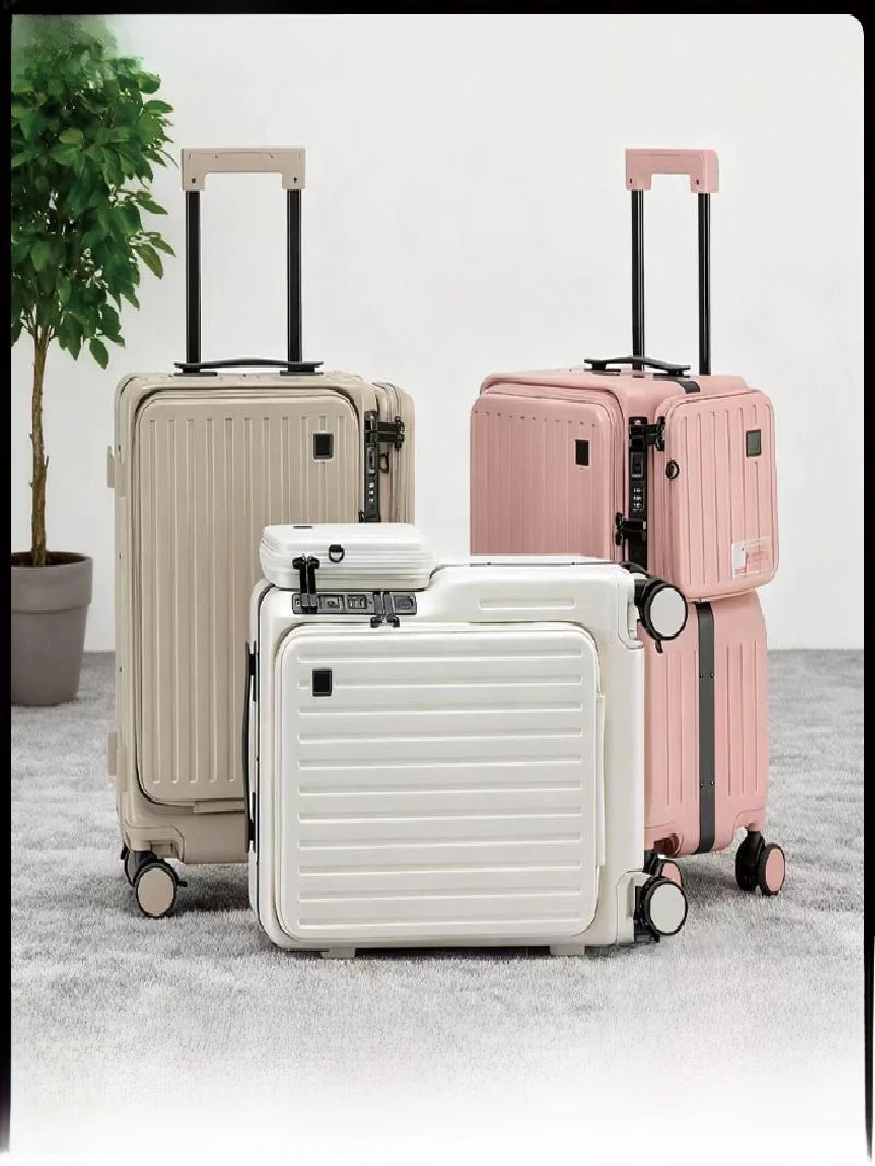 

Дорожный чемодан большой емкости M, 20-дюймовый интернат, коробка с двойным открытием, коробка с паролем, студенческая сумка, открытая спереди, Lage