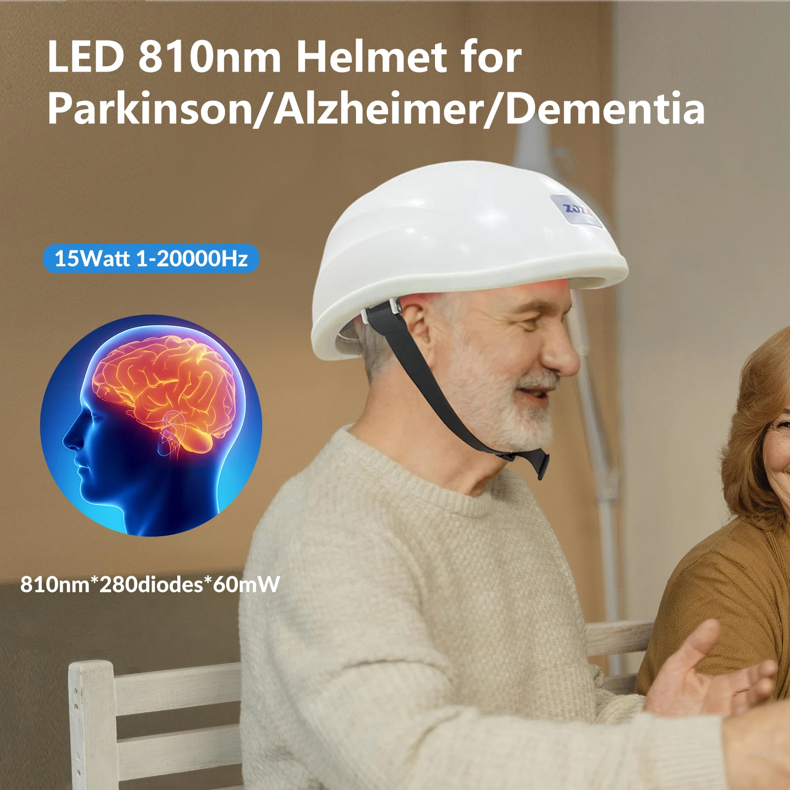 

ZJZK Neuro Brain Helmet Infrared 810nm Neural Therapy Parkinson Massage 1070nm Device Red Led Light Brain Alzheimer Diseases