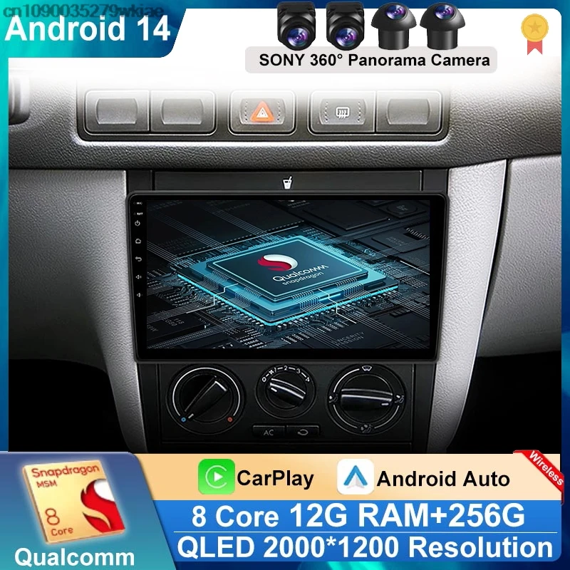 Car Radio Android 14 For Volkswagen VW Golf 4 IV Jetta MK4 Classics Multimedia Player Carplay GPS Android Auto Stereo DSP