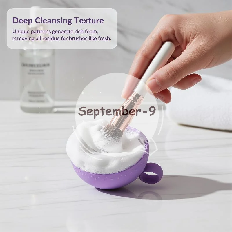 1Pcs Premium Silicone Scrubber & Non-slip Bowl Quick Clean Makeup Brush Cleaning Bowl Effortless Deep Cleaning For All Facial