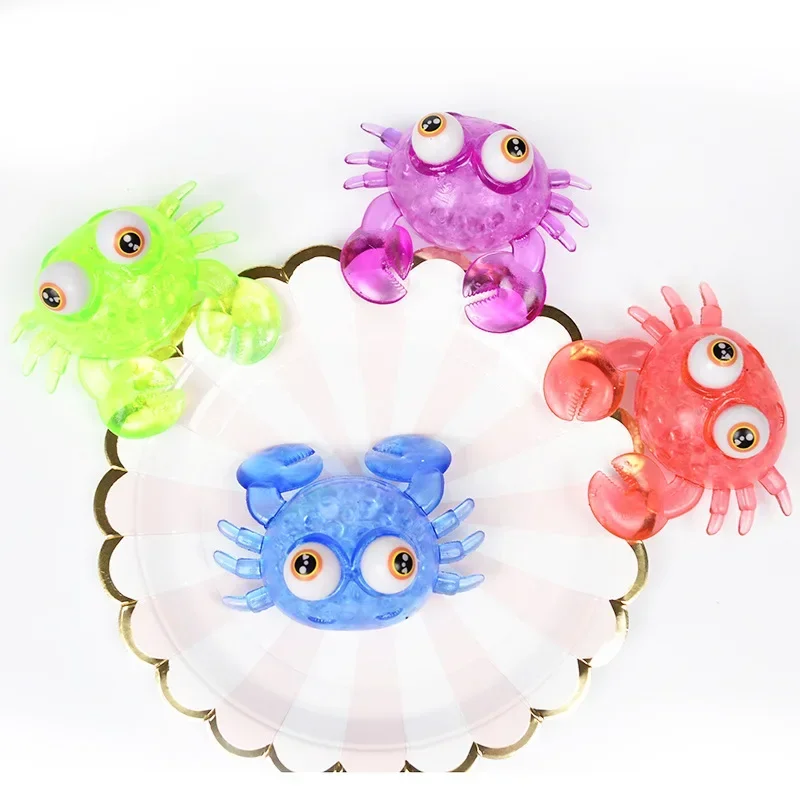 1Pcs Random Color Creative Crab Stress Water Balls Toy Simulated Crab Squeeze Toys Kid Adult Decompression Sensory Toy