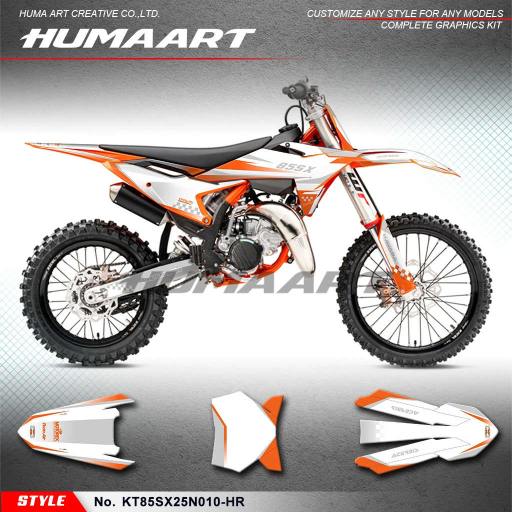 

HUMAART Custom Adhesive Sticker Motorcycle Graphics for KTM SX85 SX 85 2025 2026, Decorative, KT85SX25N010-HR