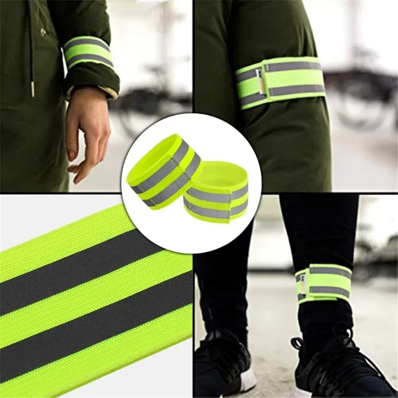 Outdoor Fietsen Reflecterende Strips Waarschuwingsarmband Reflector Polsband Fiets Bindriem Broek Hand Been Sport Tape Veiligheidswaarschuwing