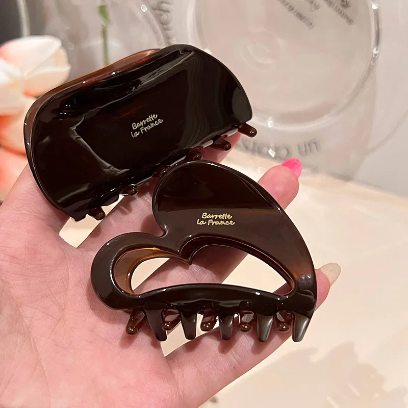 

Коричневые заколки для волос Muweordy, ацетатные заколки с когтями, заколка для волос в форме краба шоколадного цвета, популярные винтажные аксессуары для волос для женщин