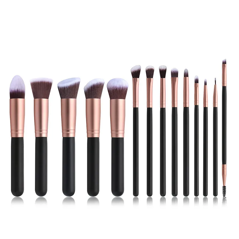 14 pinceaux de maquillage manche en bois, cheveux doux, fard à paupières, ensemble de pinceaux pour Blush, outils de beauté