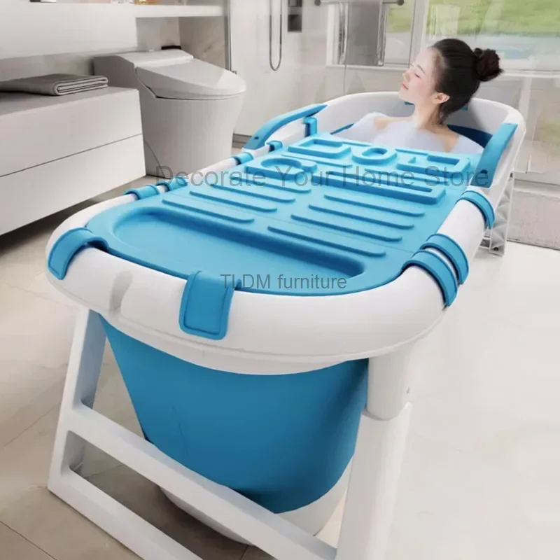 

Foldable Bath Tub Full Body Adult Large Bathtub with lid Portable Bathtubs Adult Household Children's Thickened Bath Bidet Z