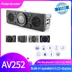 AV252 Built-in 2 Speakers Car Radio 12V Bluetooth Handfree FM USB SD AUX IN Audio in Dash Stereo MP3 Player