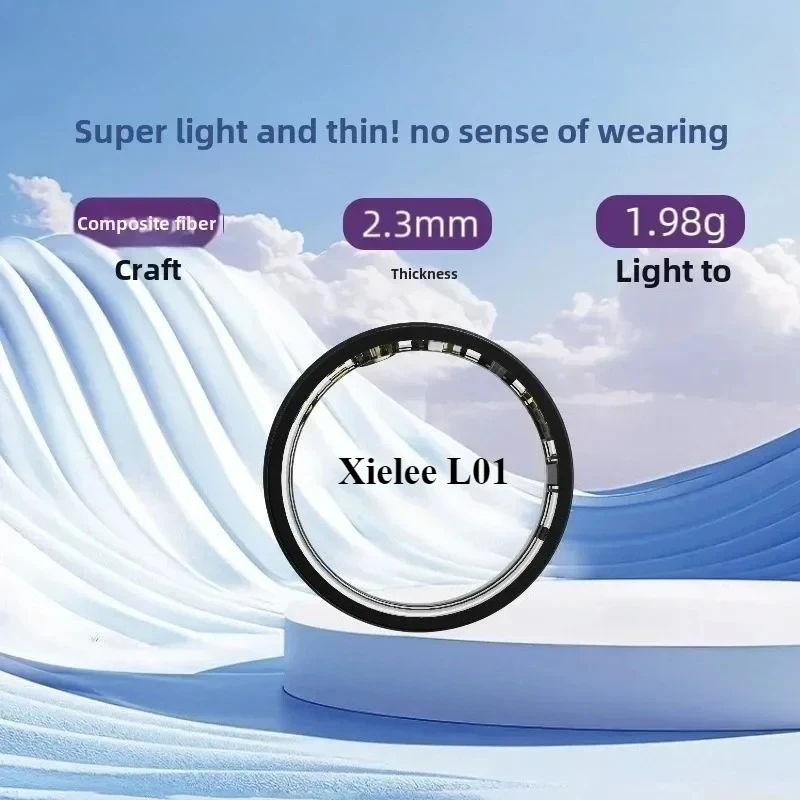 Xielee 12th Upgraded Chip High-end Titanium Alloy Smart Ring,Heart Rate Blood Oxygen Sleep Monitoring Sports Waterproof