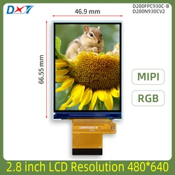 Tela colorida TFT LCD, interface MIPI ST7701S, resolução 480x640, interface RGB, D280FPC930C-B, 2,8 pol