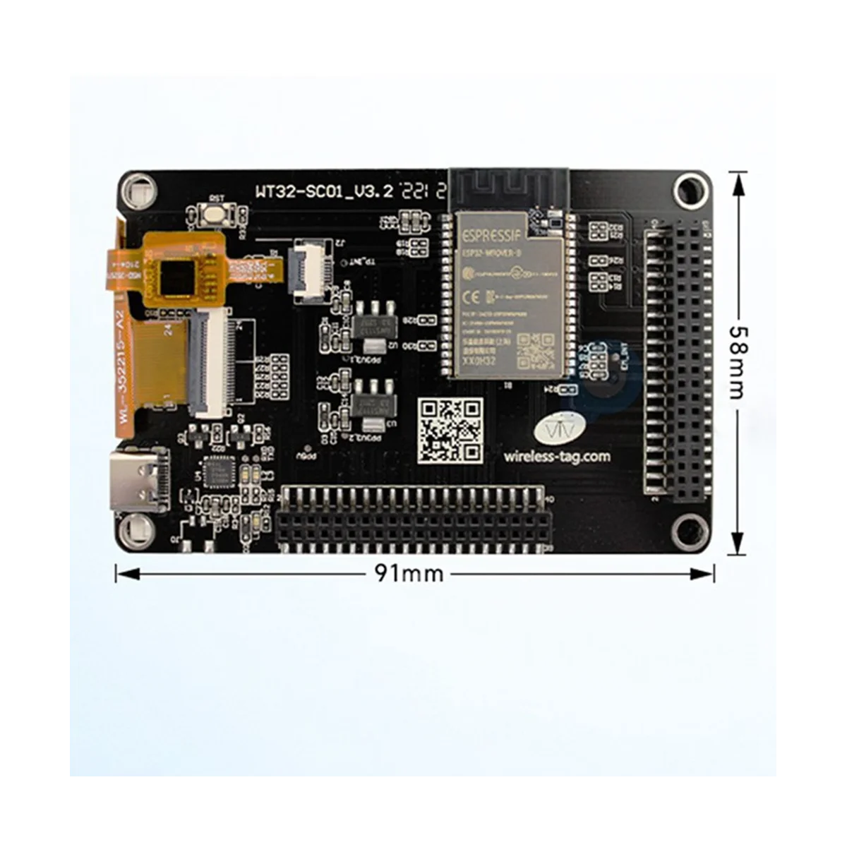 WT32-SC01 ESP32 Development Board ESP32-WROVER-B with 3.5 Inch RGB Multi-Touch LCD Screen Built-in Bluetooth Wifi Module