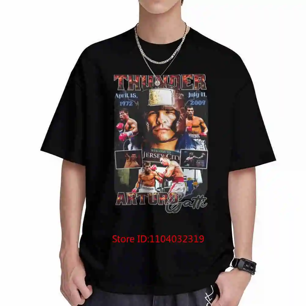 Arturo Gatti Tribute Boxing Thunder Jersey Short Sleeve Tee 100% Cotton T-Shirt