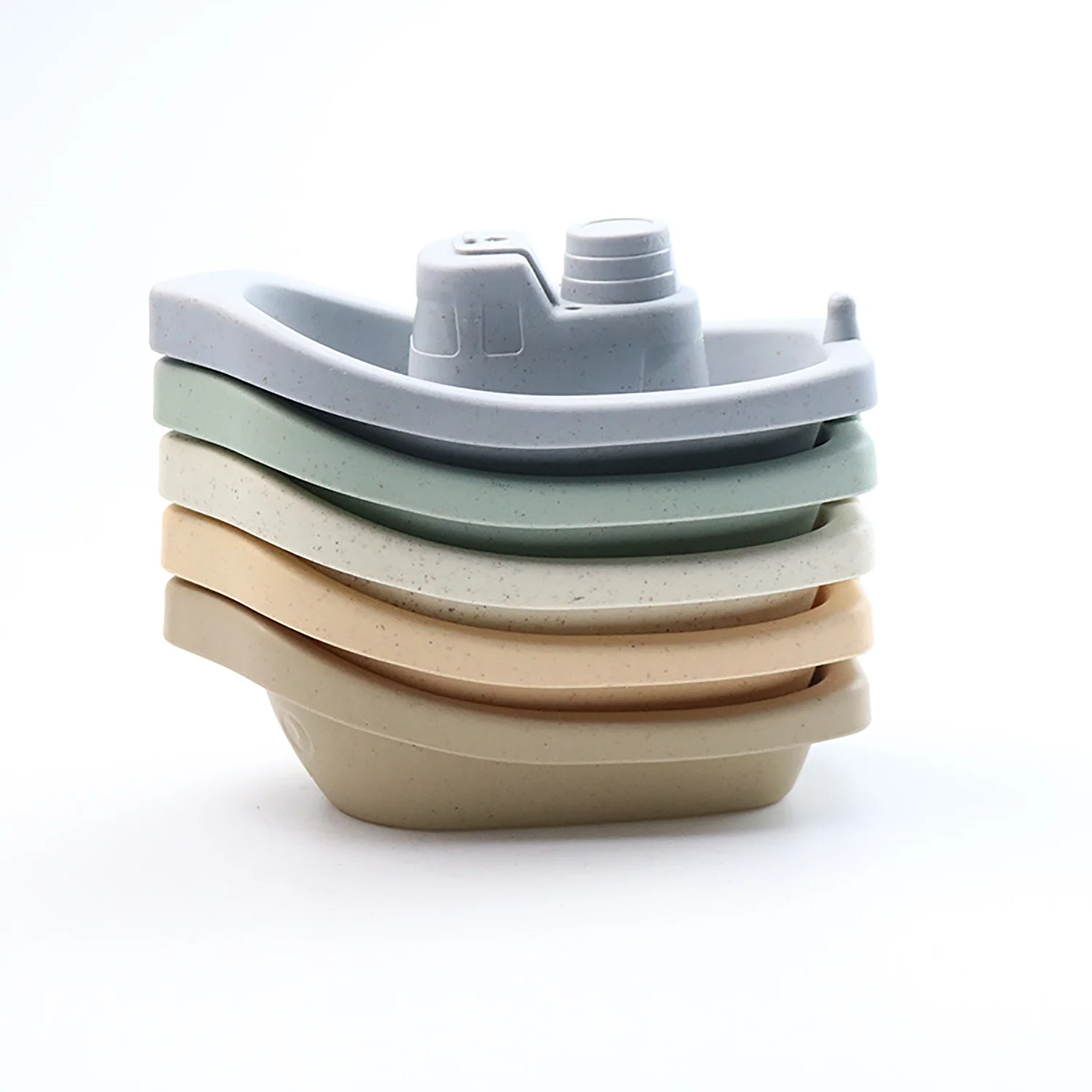 Bathroom stacked boat water toy, Bathroom bathing water play, Baby happy to play while bathing