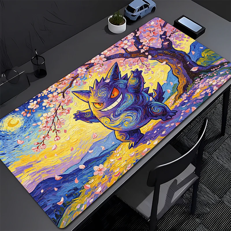 

Office Computer Mouse Pad Notbook Gamer Keyboard Pad Anime Pokemon NonSlip Rubber Extended Desk Mat Game Popular Gengar MousePad
