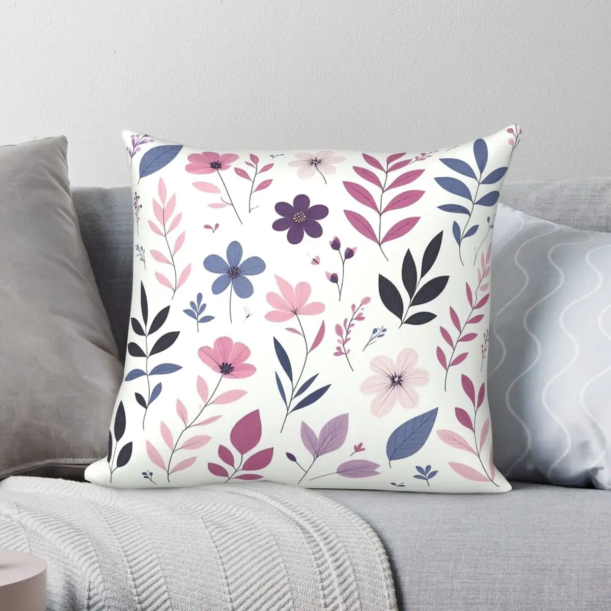 Floral Leaves Composition Pillowcase Polyester Linen Velvet Creative Zip Pillow Case Sofa Seater Cushion Cover Wholesale 18