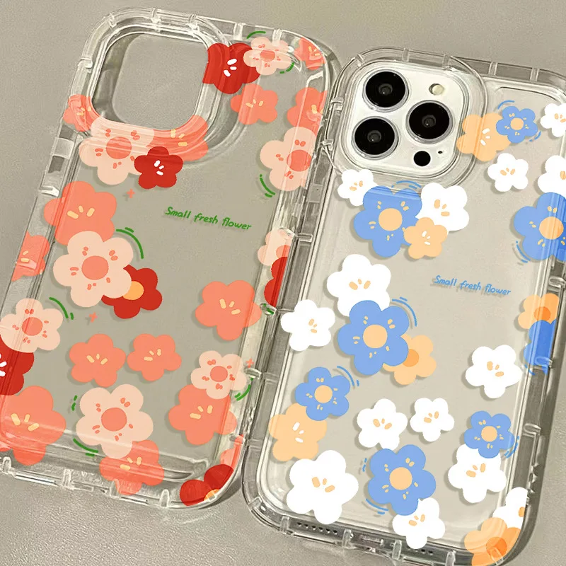 Fresh Cartoon Flower Phone Case for Samsung Galaxy 24 23 22 21 20 Plus Ultra FE A73 A72 A71 A52 A51 A32 Note 20 Airbag Funda