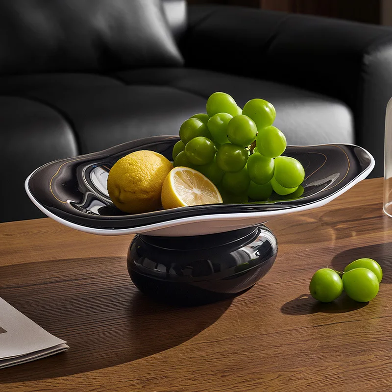 Fruit Plate High Level Luxury Dim Sum Plate Salad Bowl Dessert Bowl Irregular Family Cafe Tableware Afternoon Tea Fruit Bowl