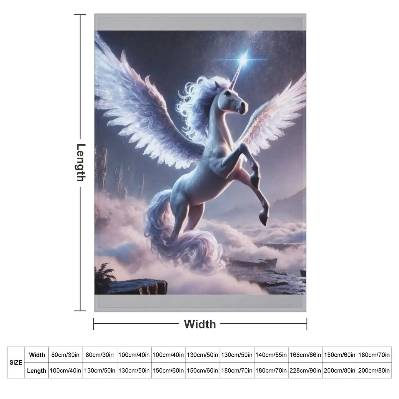 Mystical Alicorn Hybrid in Enchanted Realm - Fantasy Creature Art Throw Blanket Bed Fashionable Soft Big Vintage Blankets