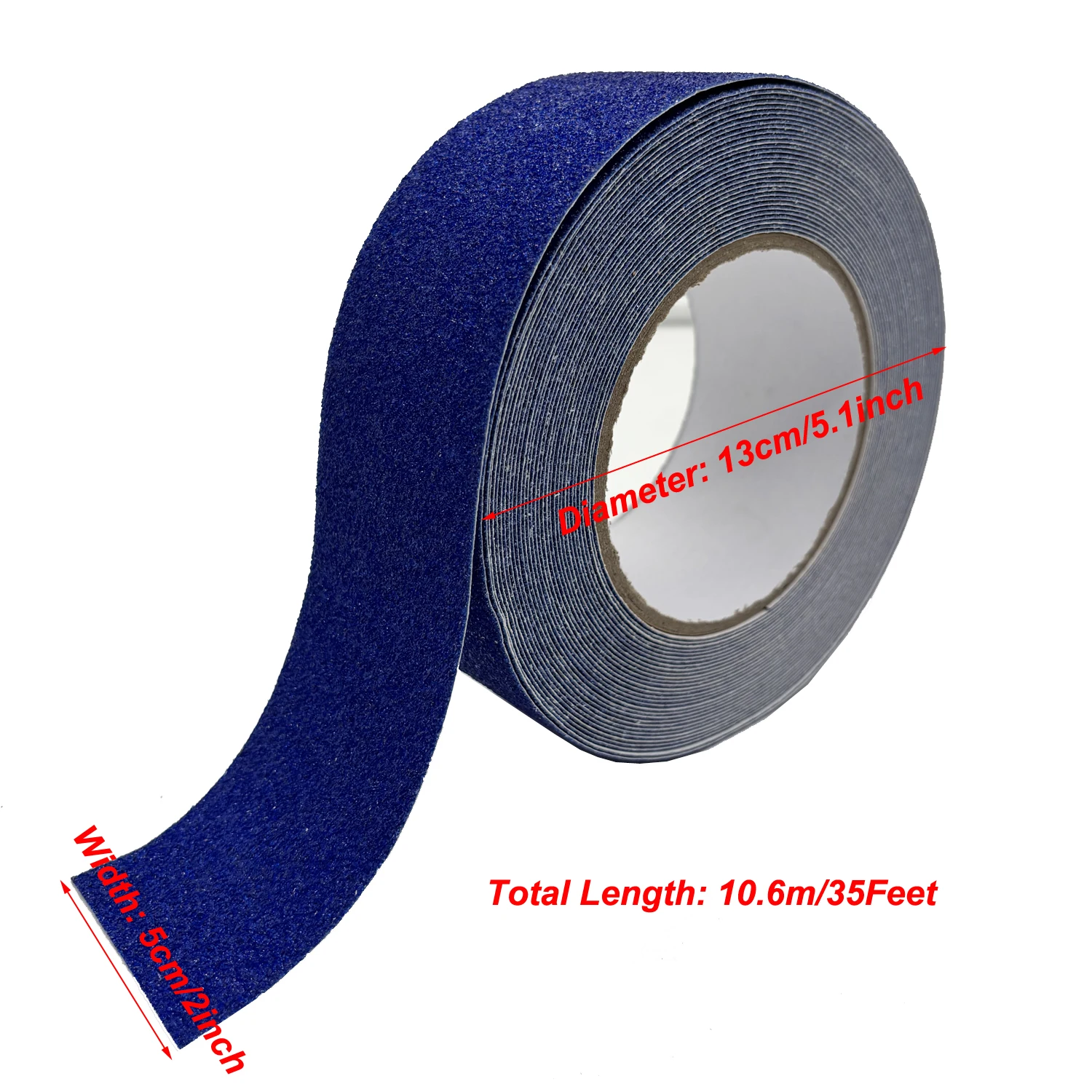 1 Roll of Safety Anti-Slip Tape, 5cm X 10.6m , Blue Anti-Slip Tape for Indoor/Outdoor Stairs, Bathtubs, Bathrooms, Boats, Staircases, Swimming Pool Steps Safety Anti-Slip Tape