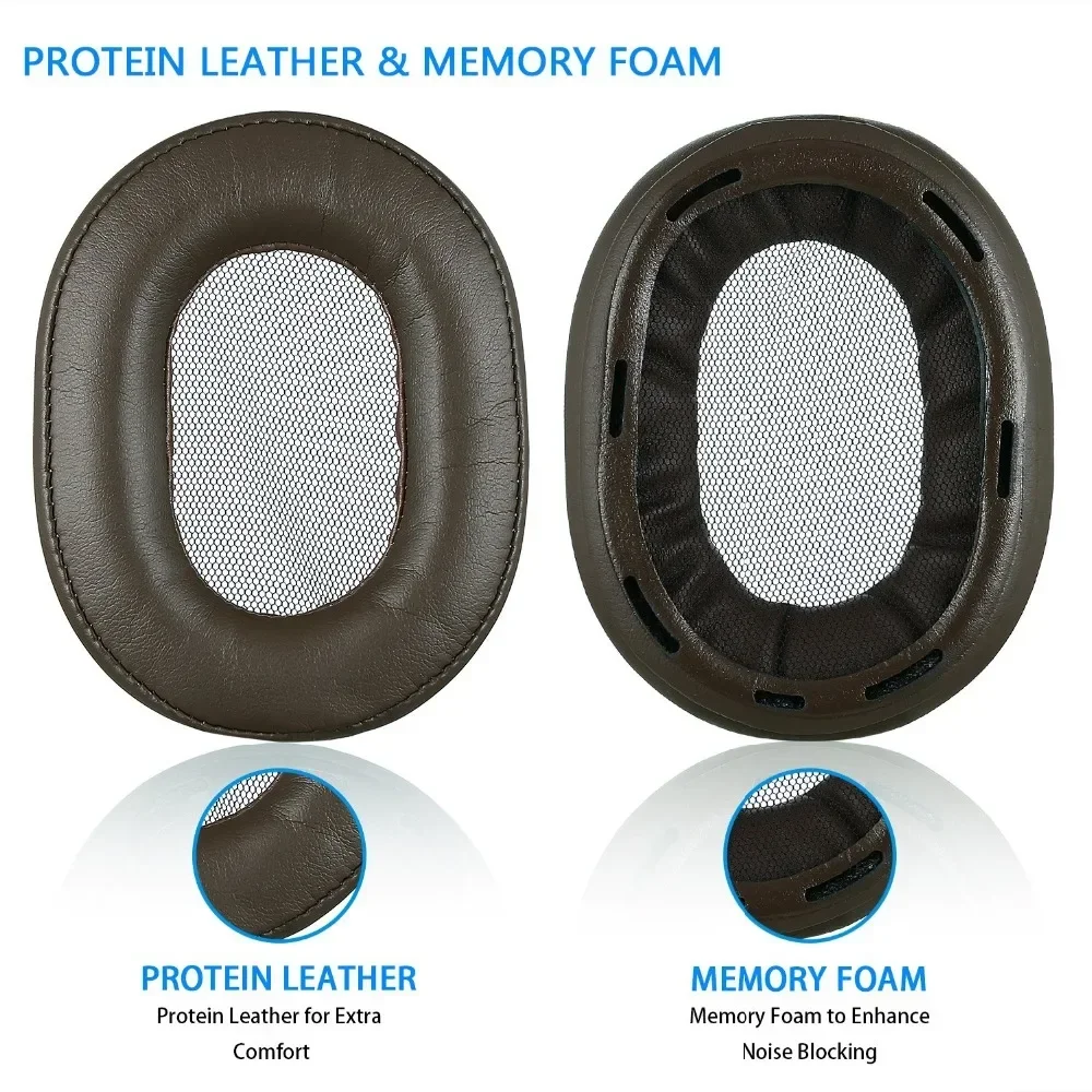 Almohadillas de espuma viscoelástica de repuesto para auriculares, almohadillas de cuero para los oídos, para SONY MDR-1R, MDR-1RNC, MDR-1RMK2