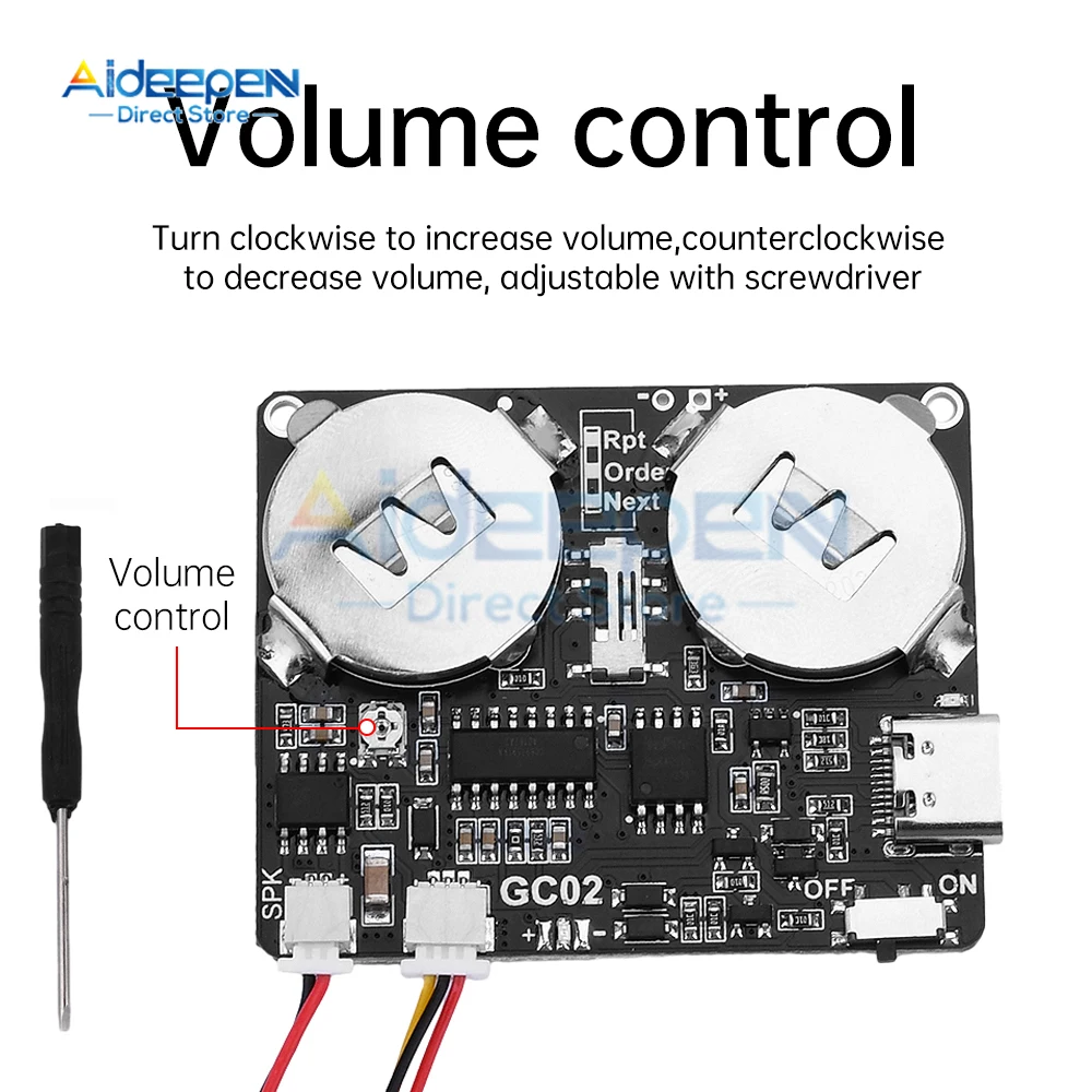 Recordable Sound Module Button Control Sound Chip 8M MP3 WAV Music Voice Player Programmable Board with Speaker for DIY