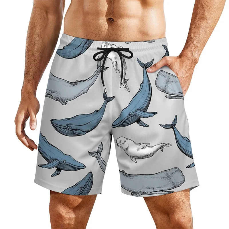 Hawaiian 3d Print Cartoon Shark Beach Shorts Men Quick Dry Swimming Trunks Summer Casual Oversized Short Pants Surf Board Shorts